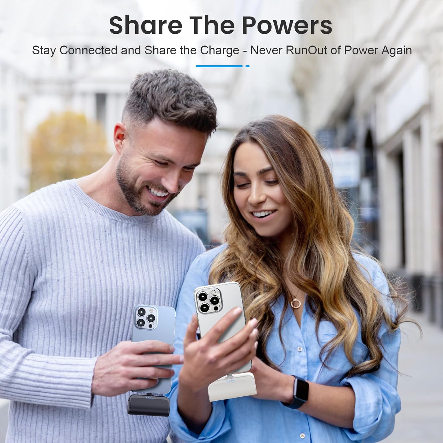 Paquete de 2 Cargador portátil para iPhone, mini banco de energía de 5200 mAh, 20 W PD de carga rápida, cargador de teléfono portátil compatible con