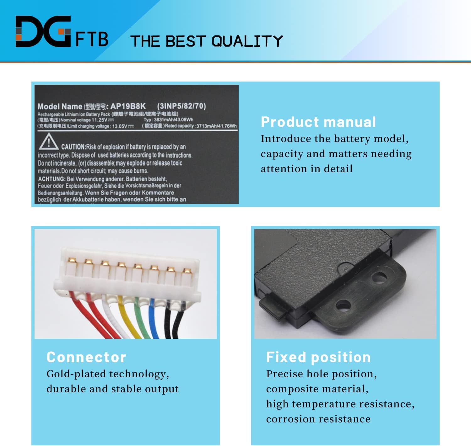 DGFTB AP19B8K – Batería para portátil Acer Aspire A315-23 A315-58 A317-52 A317-53 A514-53 A515-56 Swift 3 SF314-42 SF314-57 TravelMate P2 TMP214-51
