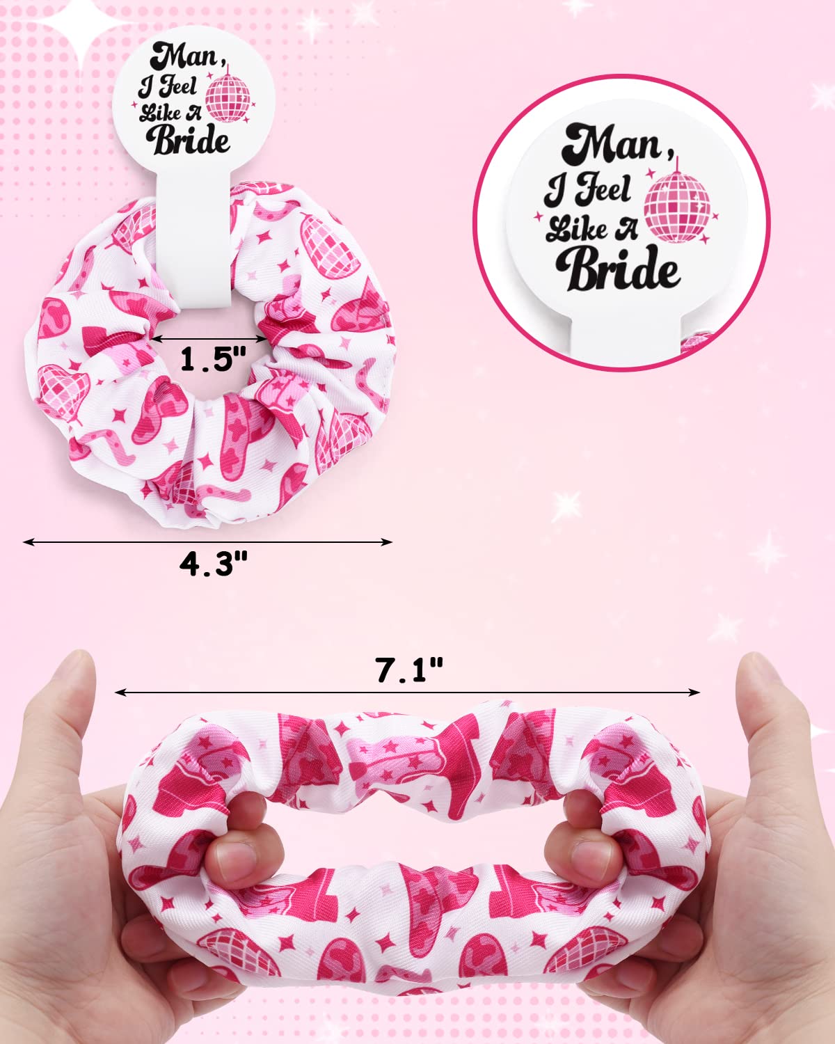 CiyvoLyeen Let’s Go – Coleteros para el pelo para niñas, con estampado de vaca occidental, cuerdas elásticas para cola de caballo de discoteca,