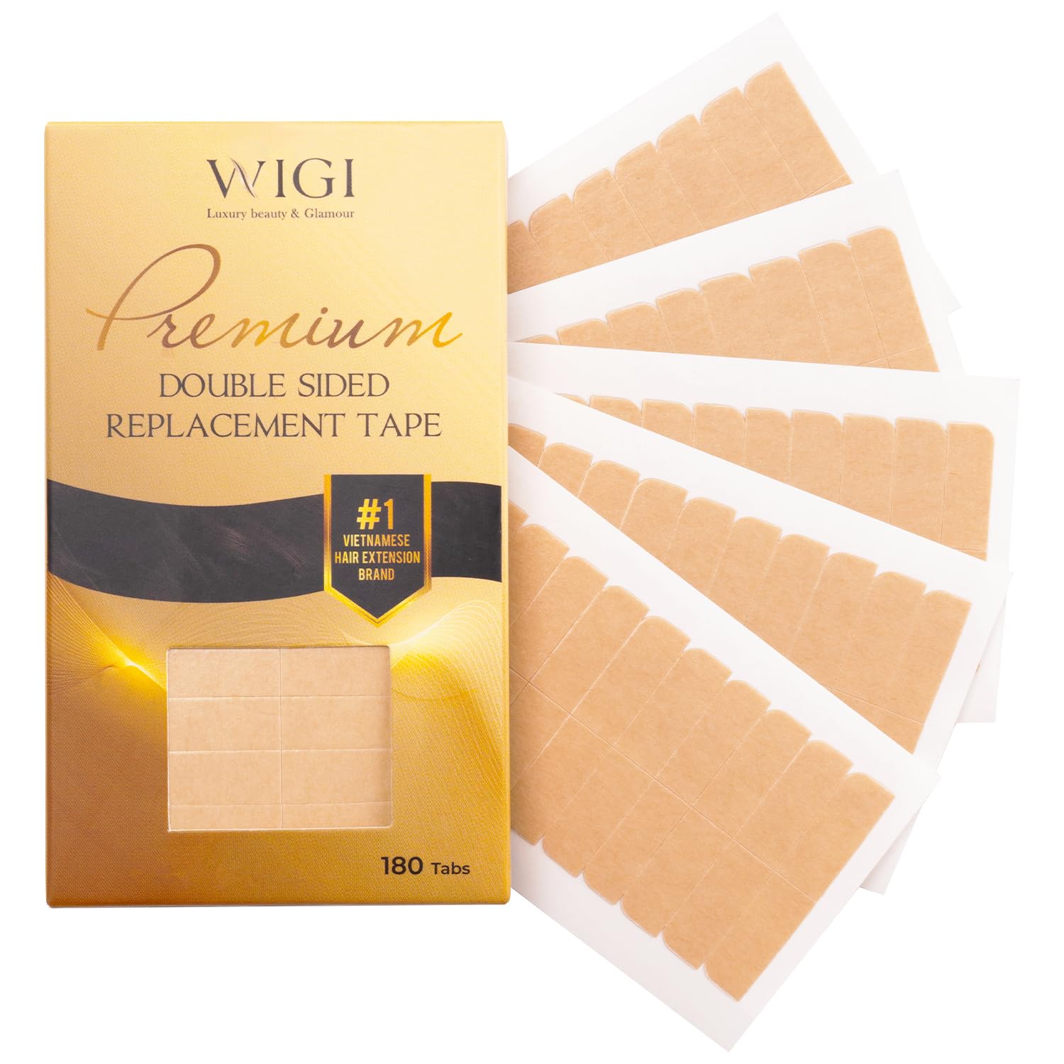 WIGI – 180 piezas de cinta de doble cara de alta calidad para extensiones de cabello, extensiones de cabello, cinta de repuesto para extensiones de