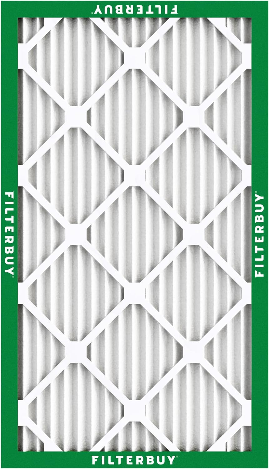 Filterbuy Filtro de aire MERV 8 de 13 x 25 x 1 pulgadas, protección contra el polvo (paquete de 1), filtros de aire de repuesto plisados HVAC para
