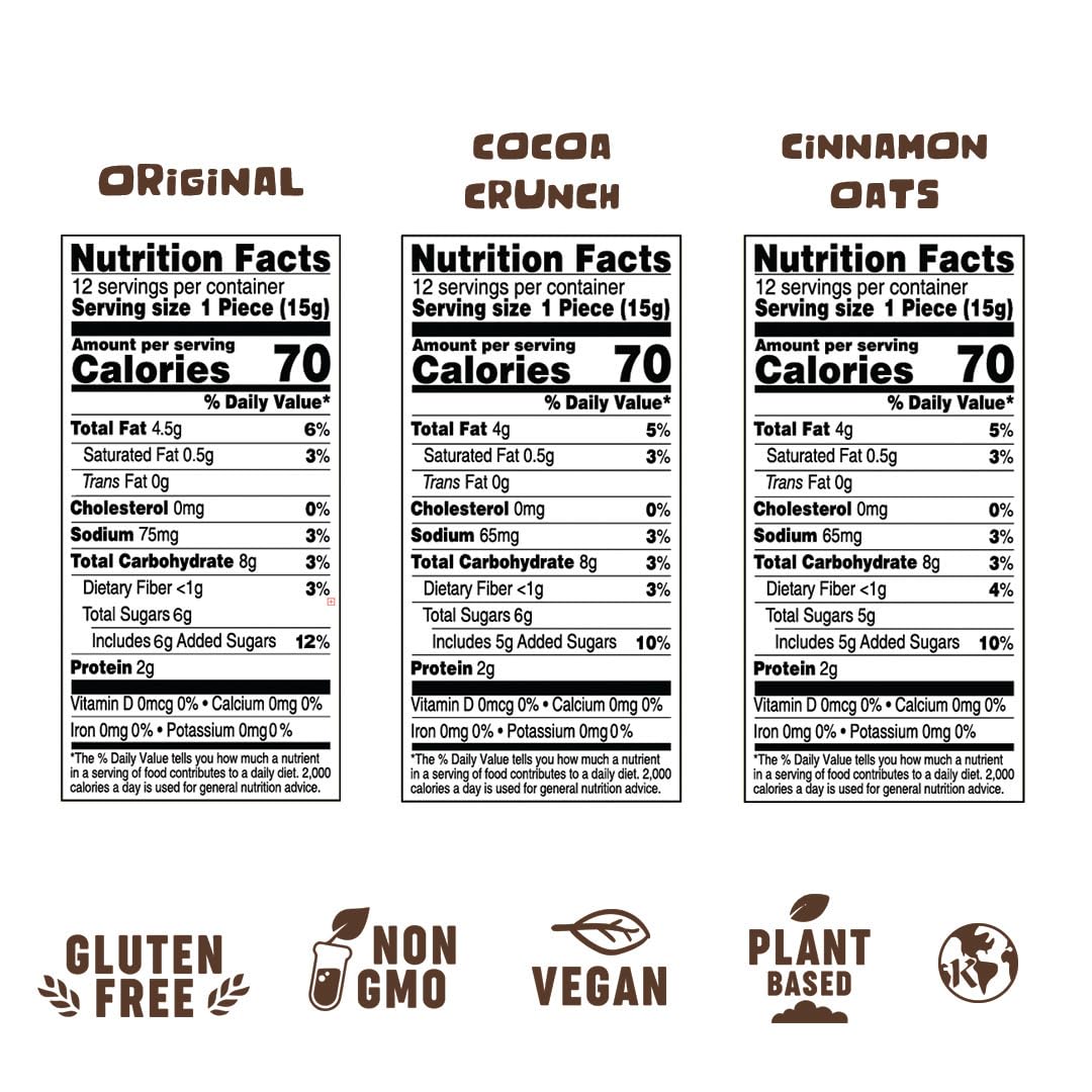 Pasokin Paquete variado más vendido. Bocados de mantequilla de maní totalmente naturales, veganos, sin gluten, sin OMG, kosher y fabricados en