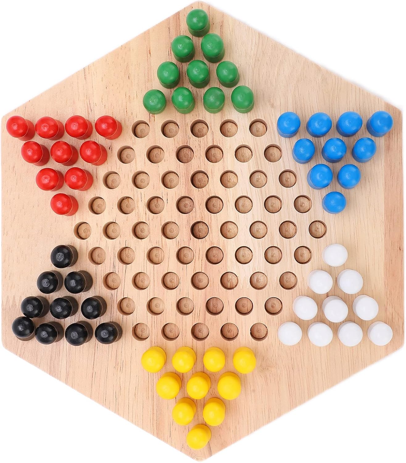 Juego de mesa de damas chinas, damas chinas, juego de mesa de damas chinas coloridas de madera, para juego de mesa familiar de estrategia clásica