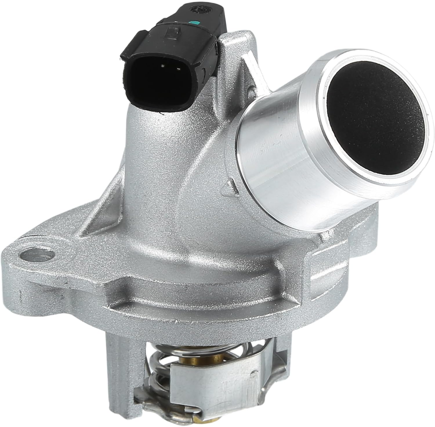 X AUTOHAUX Conjunto de carcasa del termostato del refrigerante del motor para Chevy Volt L4 1.5L 2016 2017 2018 No.12635761 Metal tono plateado