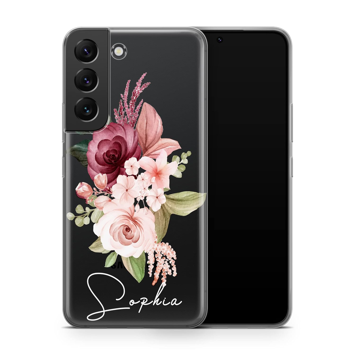 Name Personalized Cover For Samsung Galaxy S23 Plus S22 Ultra Custom Galaxy S22 S21 S20 Case Name Initials Monogrammed Clear Phone Handwriting
