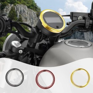 Cubierta de aluminio para motocicleta, medidor de medidor de odómetro, anillo de carcasa para tacómetro, compatible con H-onda Rebel CMX500 CMX300 Cubierta de aluminio para motocicleta, medidor de medidor de odómetro, anillo de carcasa para tacómetro, compatible con H-onda Rebel CMX500 CMX300