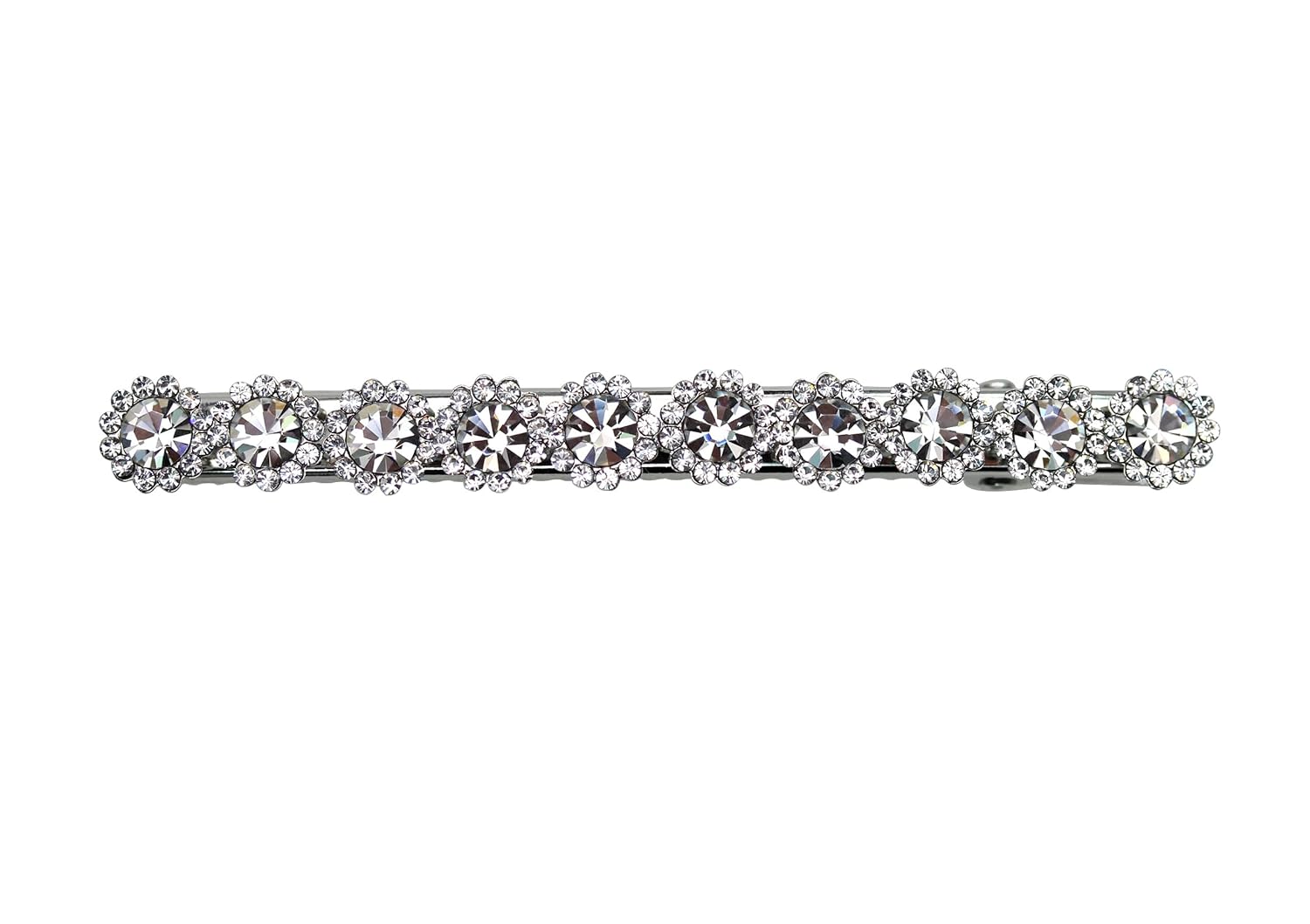Faship Preciosa pinza de pelo de cocodrilo con diseño floral de cristal transparente