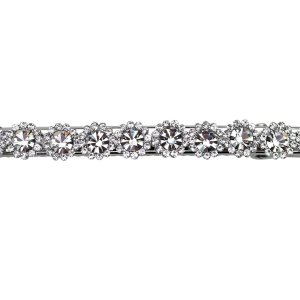 Faship Preciosa pinza de pelo de cocodrilo con diseño floral de cristal transparente Faship Preciosa pinza de pelo de cocodrilo con diseño floral de cristal transparente
