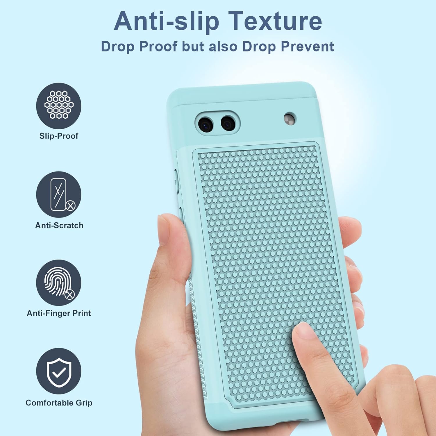 JXVM Funda para teléfono Google Pixel 6a funda protectora de doble capa resistente para teléfono celular, a prueba de golpes, con parte trasera