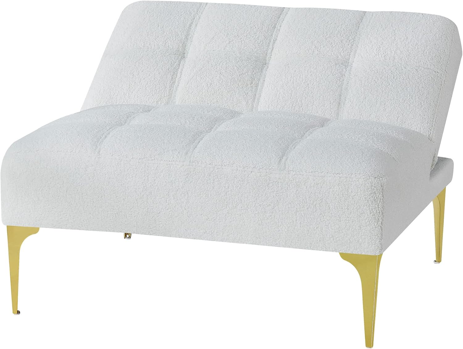 Sofá cama modular convertible sofá individual con almohada, tela de peluche y patas de metal, sofá cama tapizado para sala de estar, dormitorio,