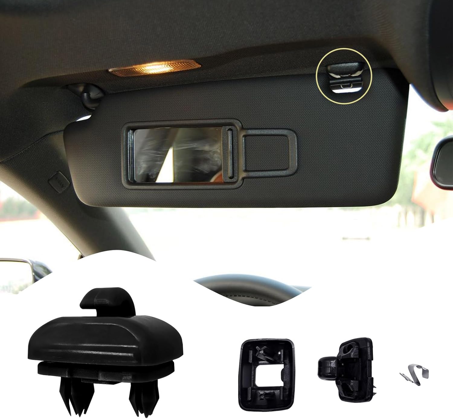 BlingKingdom 2 piezas Auto Sun Visor Clip Gancho Soporte Suspensión Audi Parasol Clips Reemplazo para Audi A1 A3 A4 A5 Q3 Q5 A7 B6 B7 B8 S4 S5
