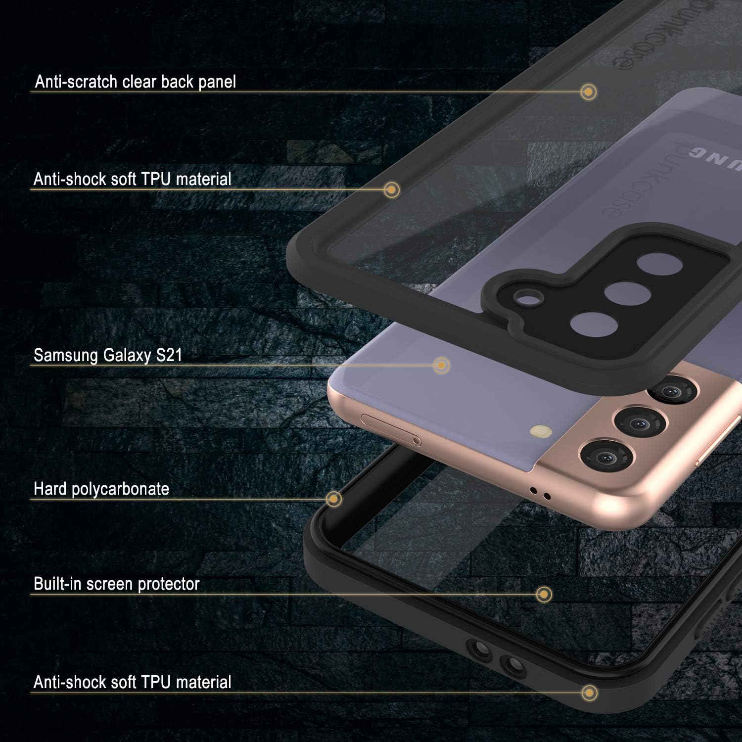Punkcase Funda impermeable para Galaxy S21 serie extrema ajuste ajustado certificado IP68 a prueba de golpes a prueba de suciedad a prueba de nieve