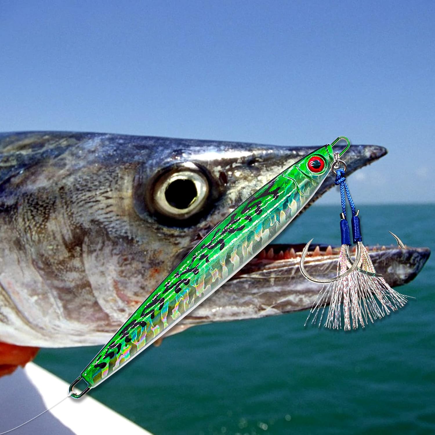 Señuelo de pesca luminoso de agua salada, señuelo de pesca luminoso, cebo duro, pesca marina, lento y plano, caída lenta, señuelo artificial con