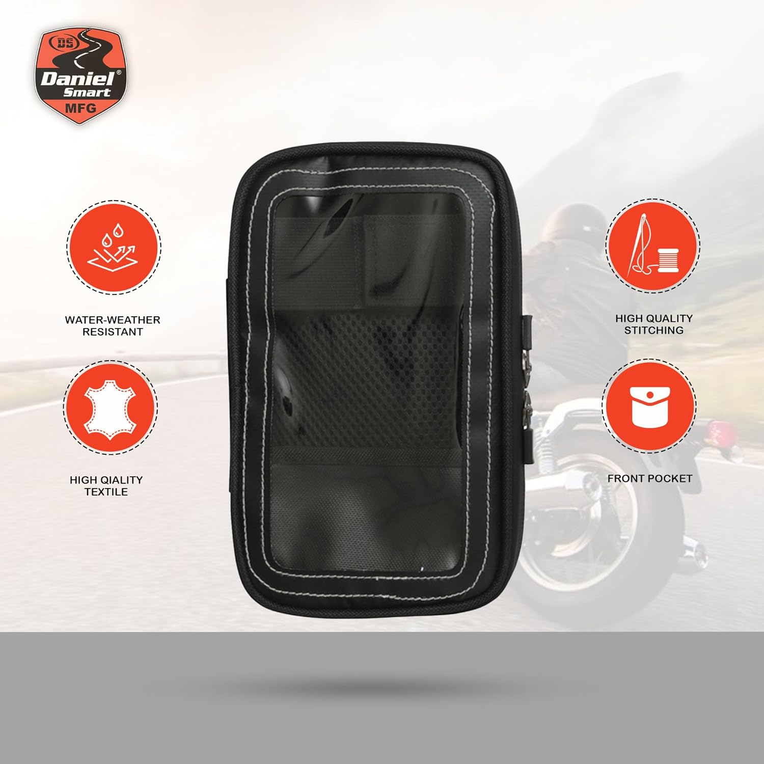Daniel Smart – Funda magnética universal para teléfono para motocicleta, con bolsillo multimedia compatible con pantalla táctil.