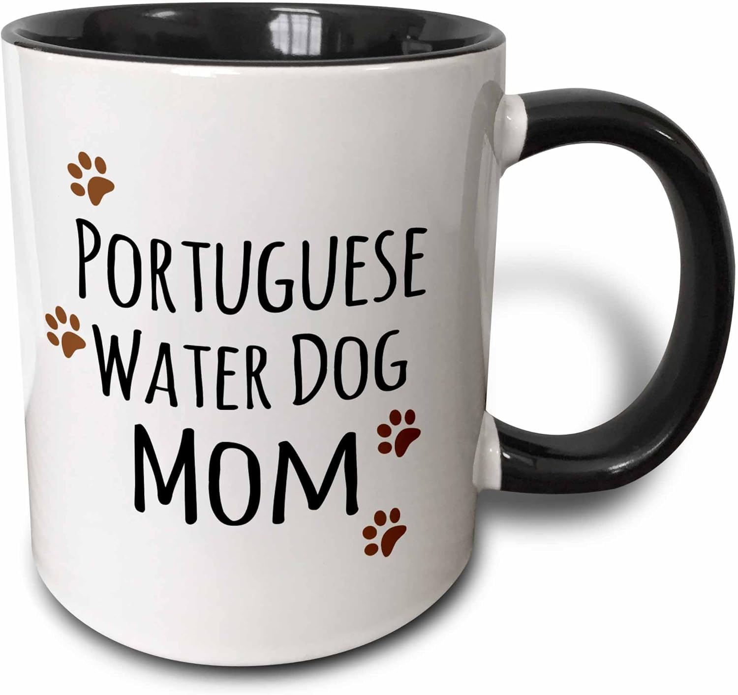 3dRose Taza de perro de agua portuguesa mamá, 11 onzas, color negro