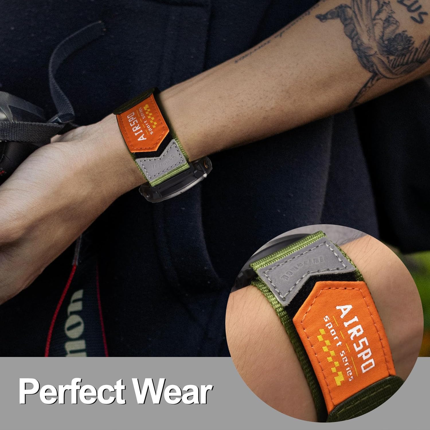 AIRSPO Correa de reloj Garmin Fenix 5X, 1.024 in Garmin Watch Band Nylon para Fenix 6X6X ProFenix 7XFenix 5X PlusFenix 3Tactix Delta Charlie, Garmin