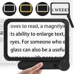 Lupa grande con luz para leer, lupa iluminada de 8 x 5.2 pulgadas con 74 luces LED fríascálidas (3 modos), lupas de mano plegables para personas Lupa grande con luz para leer, lupa iluminada de 8 x 5.2 pulgadas con 74 luces LED fríascálidas (3 modos), lupas de mano plegables para personas