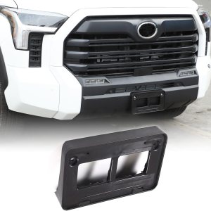 Soporte para placa de parachoques delantero compatible con Toyota Tundra 2022 2023, marco de etiqueta ABS, adaptador de montaje para parachoques Soporte para placa de parachoques delantero compatible con Toyota Tundra 2022 2023, marco de etiqueta ABS, adaptador de montaje para parachoques