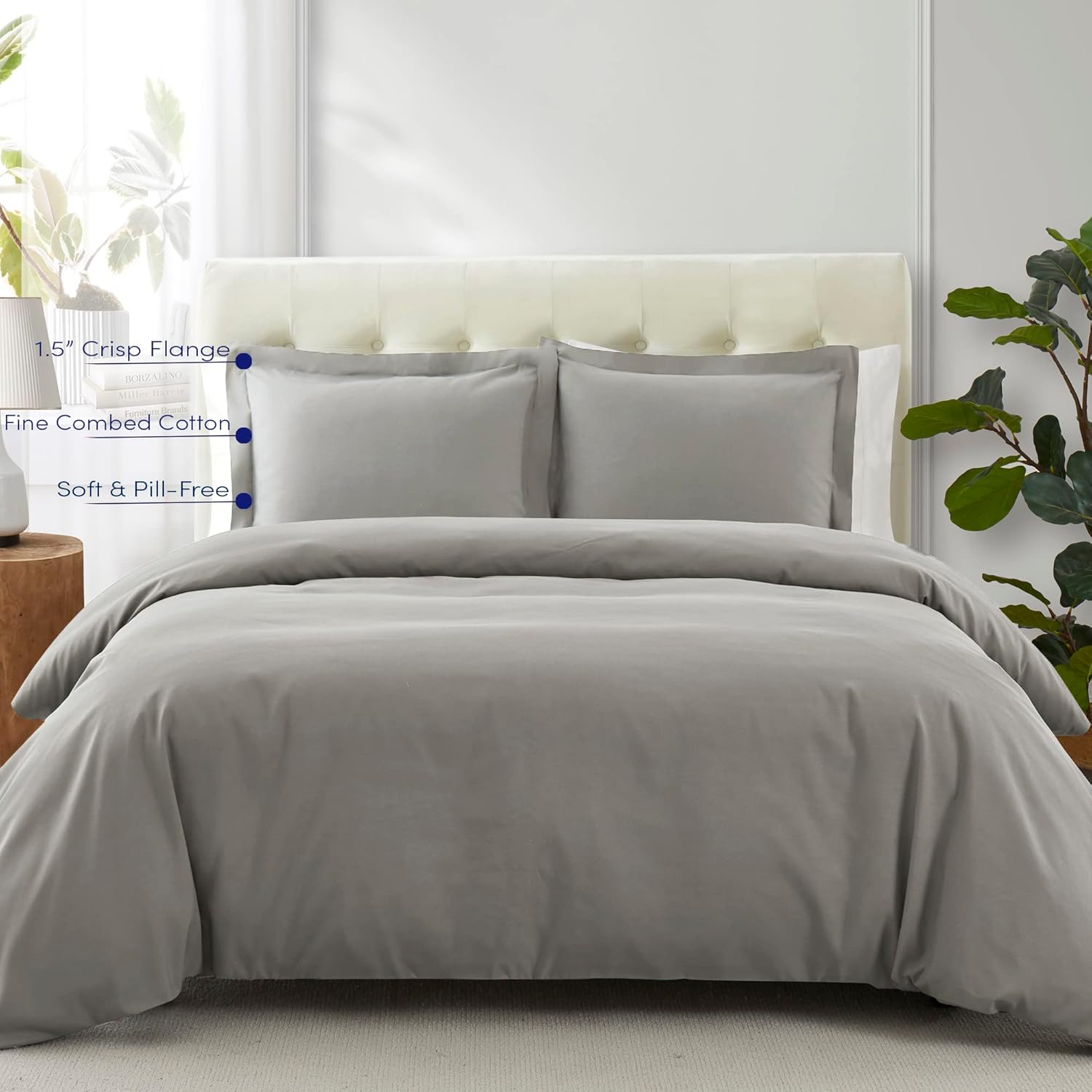 Funda de edredón tamaño King 100% algodón, hecha en Egipto, suave de 400 hilos para ropa de cama tamaño King, juego de edredón y fundas de almohada