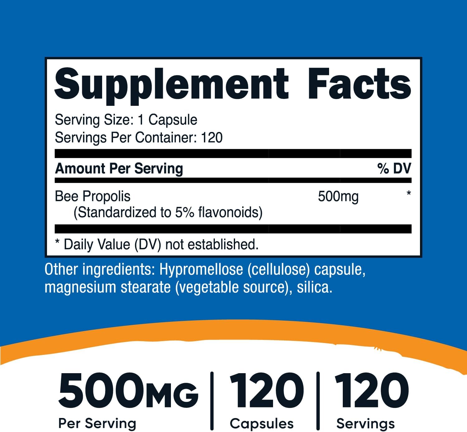 Nutricost Suplemento de propóleo de abeja con 5% de flavonoides (500 mg  120 cápsulas)