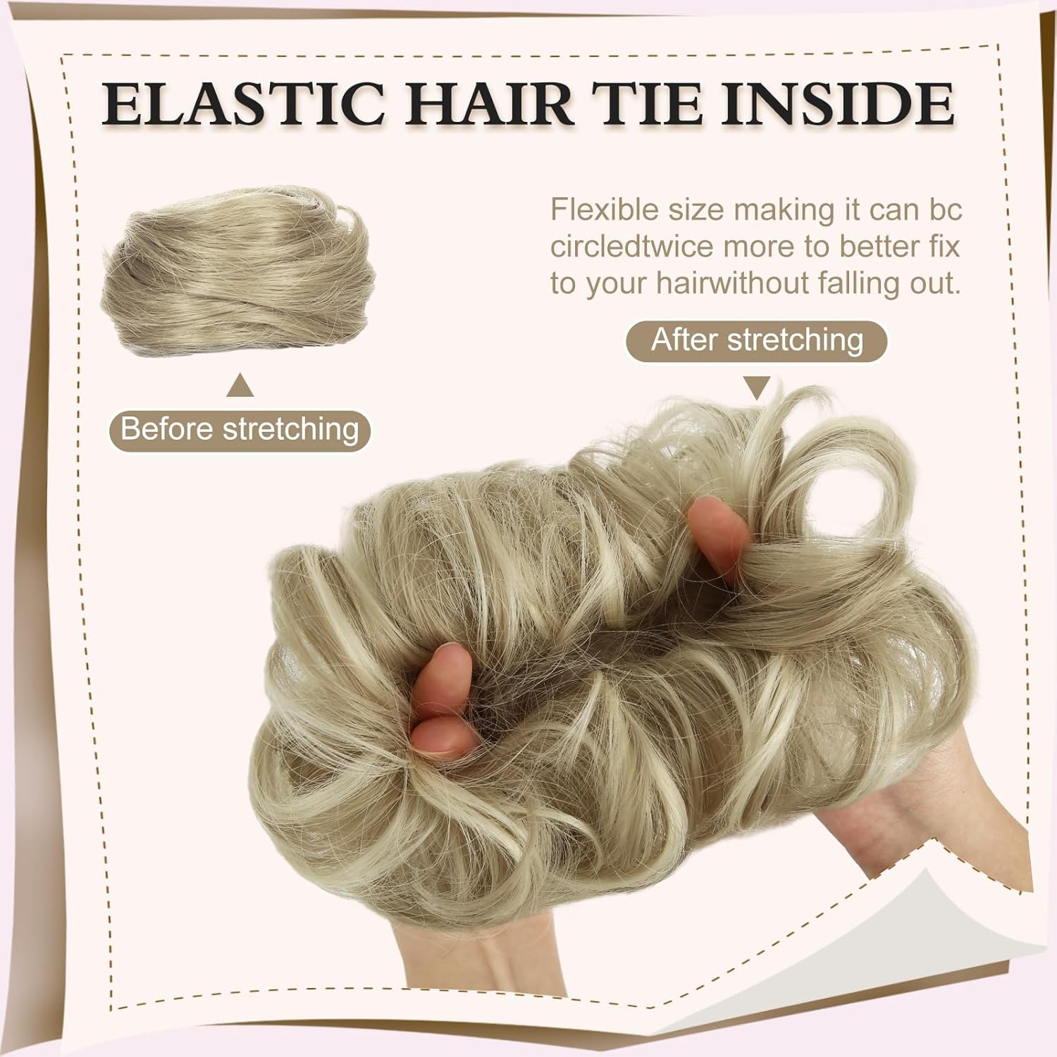 1PSC – Moño desordenado, moño falso, moño humano para mujer, moño desordenado, cola de caballo, extensiones de moño rizado para mujer, moño con clip