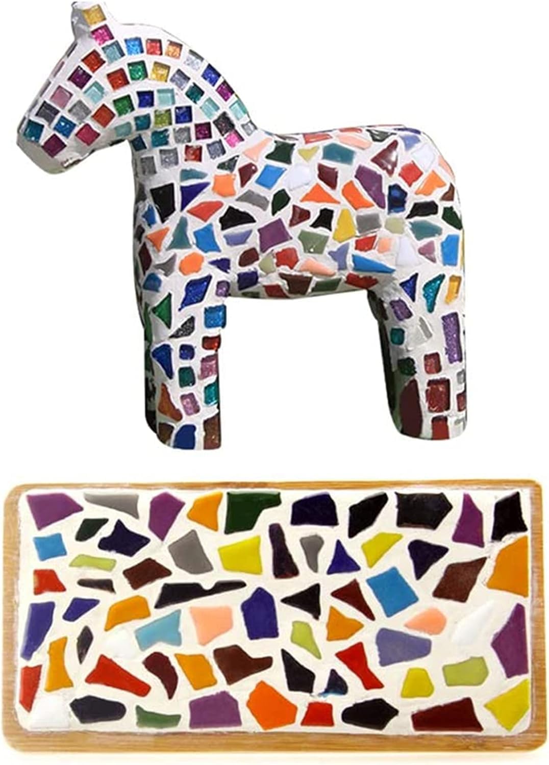 Mosaico de cerámica de 7.05 oz para manualidades, azulejos de mosaico de porcelana de color irregular de 0.2 x 0.8 pulgadas para decoración del