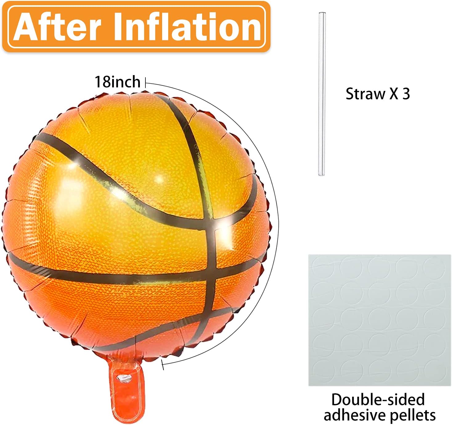 Globos de baloncesto de 18 pulgadas, globos de papel de aluminio, para fiestas deportivas, temática de baloncesto, suministros para fiesta de