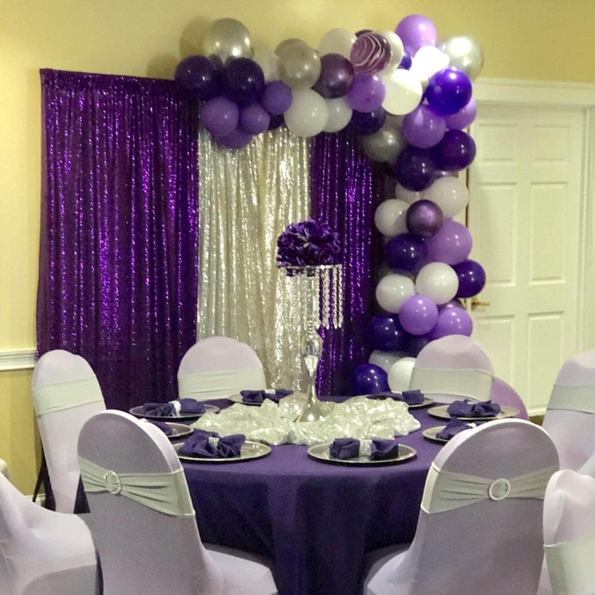 Cortina de lentejuelas doradas de 2 x 8 pies, telón de fondo para fotografía de boda, fondo para fotografía