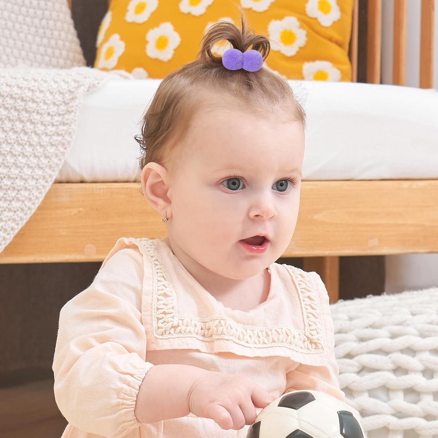 40 lazos para el pelo de bebé, accesorios para el cabello de niñas, bola de pompón pequeño, elástico para el cabello esponjoso, banda de goma para