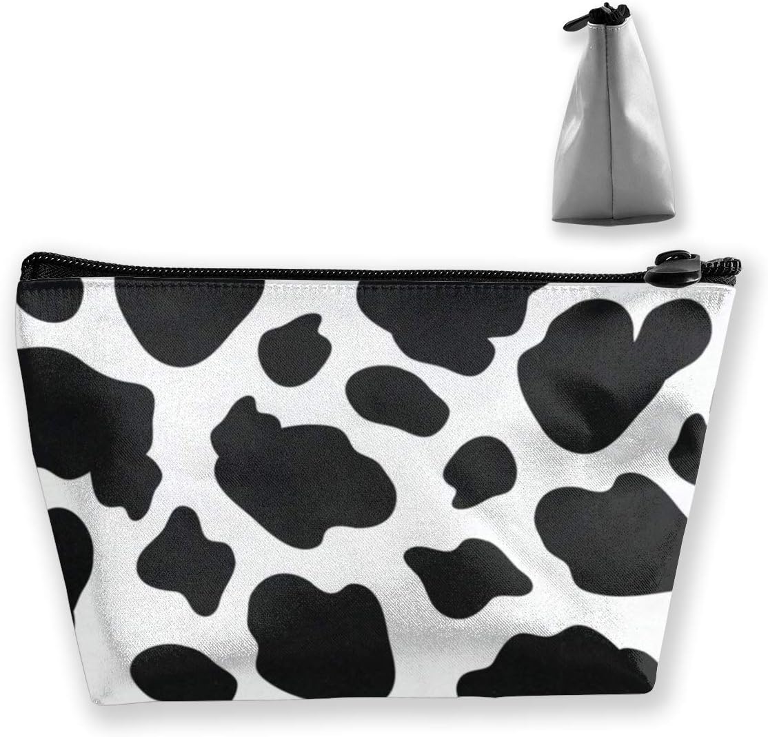 MSGUIDE Bolsa de cosméticos con estampado de vaca, bolsa de maquillaje portátil de viaje, neceser de maquillaje, organizador de accesorios,