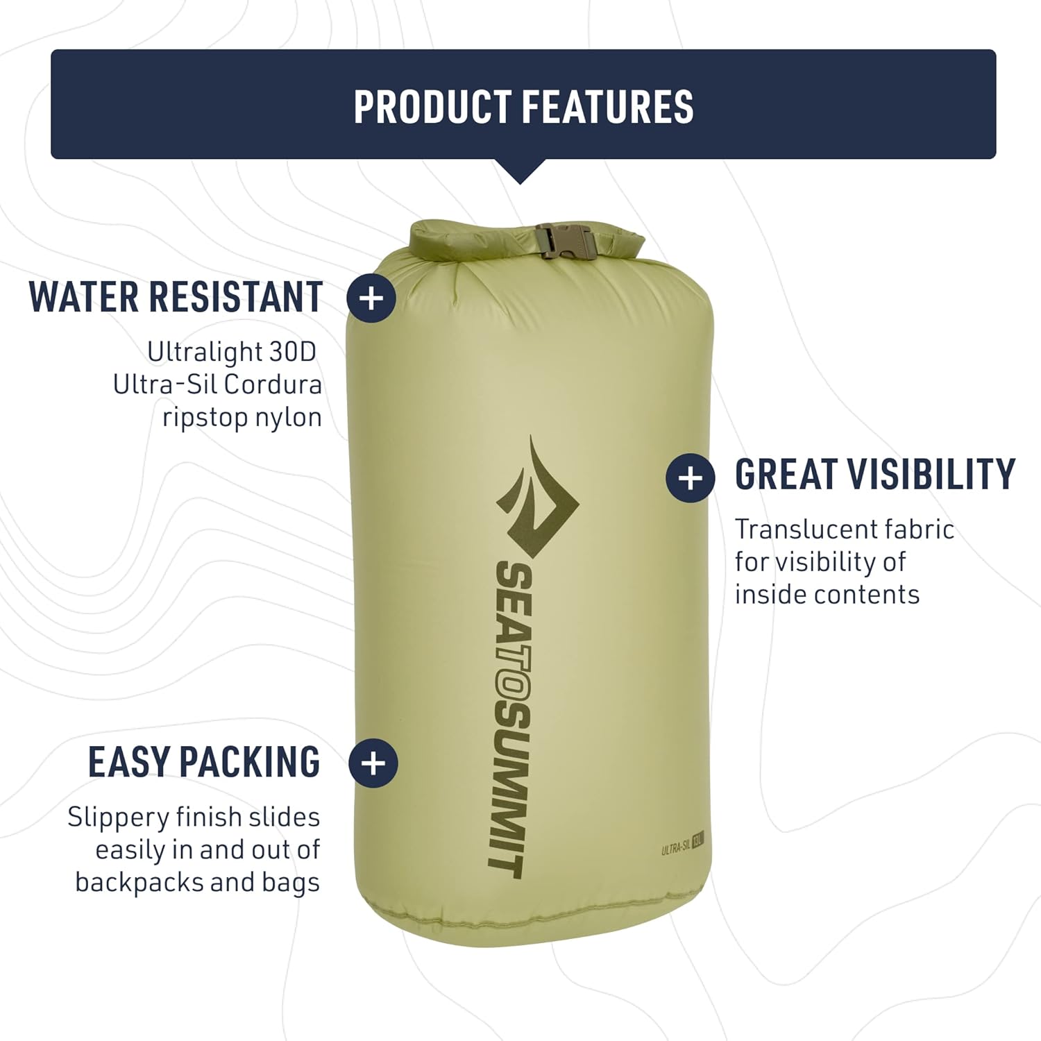Sea to Summit Bolsa seca ultra sil, almacenamiento en seco ultraligero e impermeable