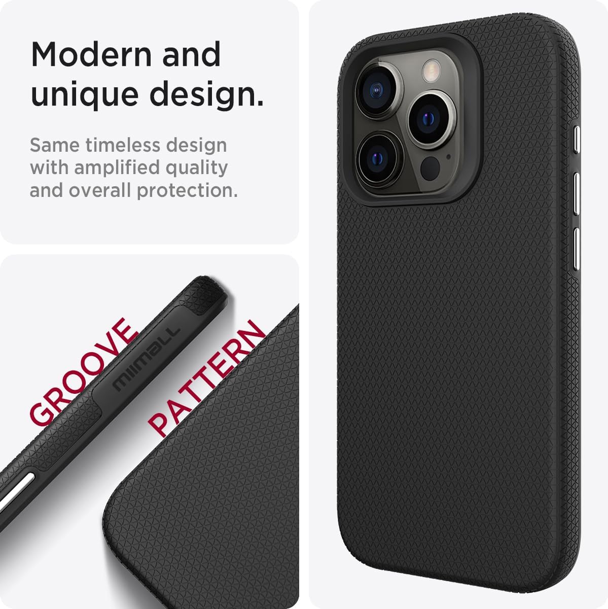 Miimall Funda magnética delgada compatible con iPhone 15 Pro, color negro