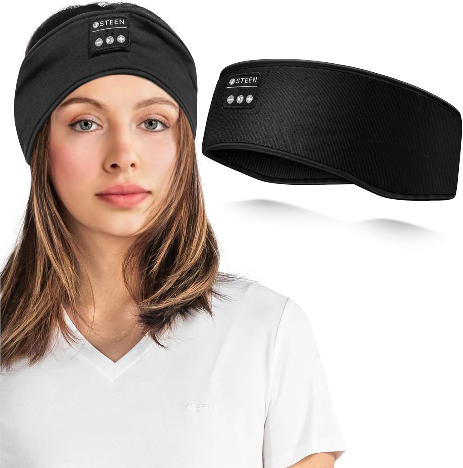 Steen – Auriculares Bluetooth para dormir, máscara inalámbrica Bluetooth para dormir con altavoces estéreo HD ultrafinos  Perfecto para dormir,