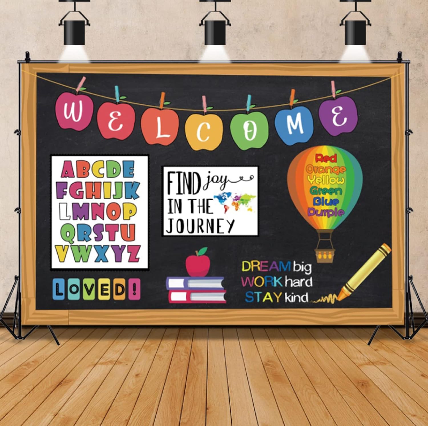 Fondo elegante de pared para fotografía, fondo de pared para guardería, fiesta de graduación, regreso a clases, decoración de fiesta, color negro