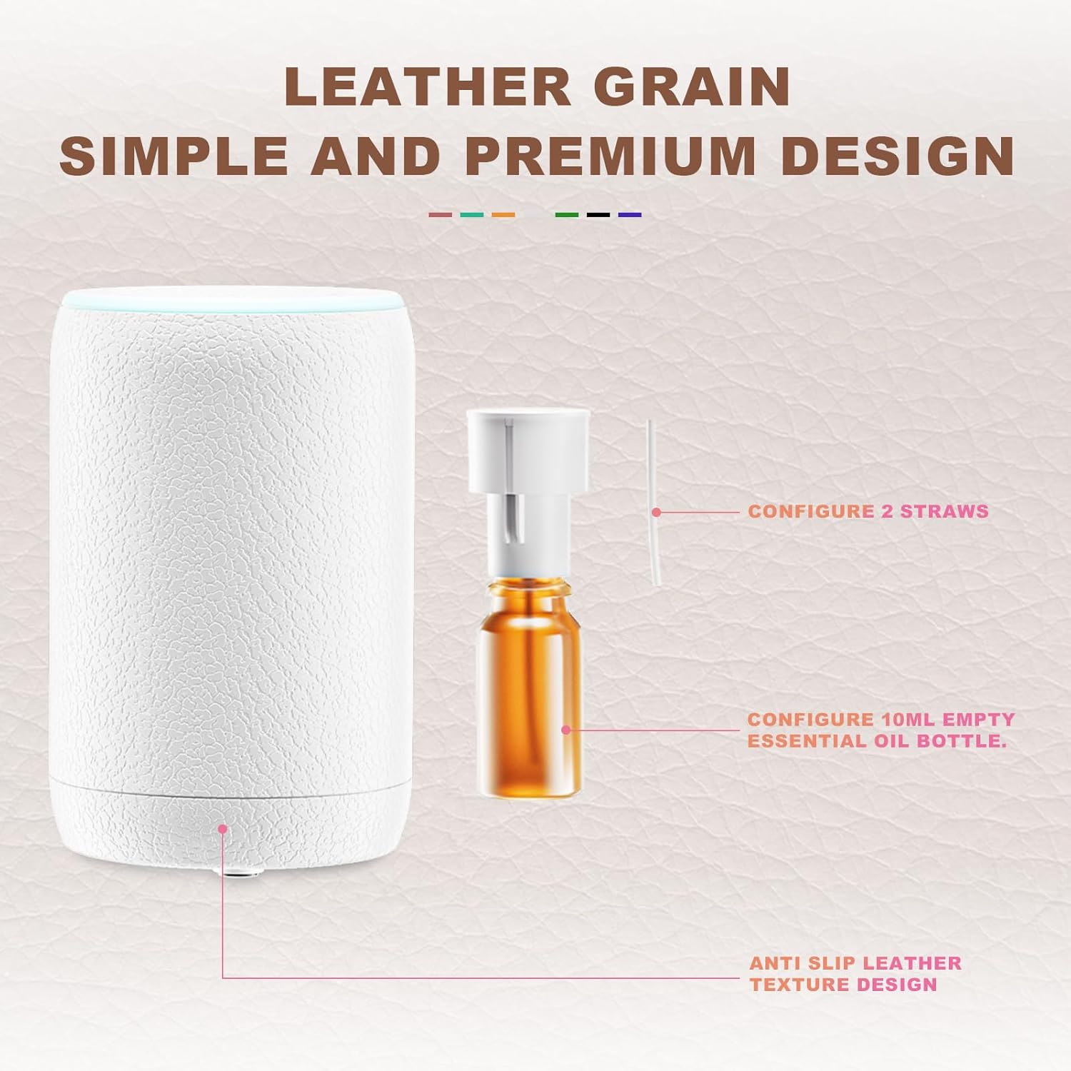 Difusor sin agua inalámbrico para automóvil para aceites esenciales, difusores de niebla de aroma para habitación grande, difusor de aceite portátil