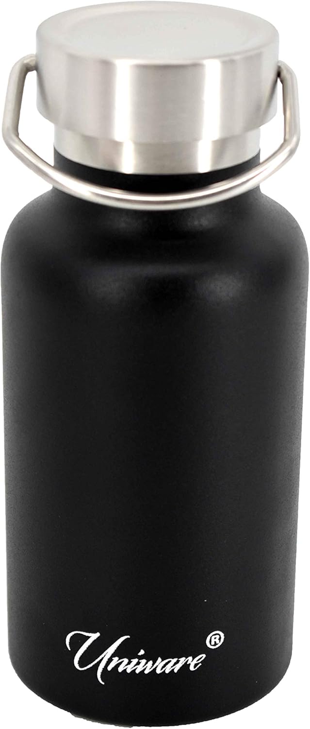 Frasco de vacío negro, 11.8 fl oz, 2.9 x 2.9 x 6.4 pulgadas