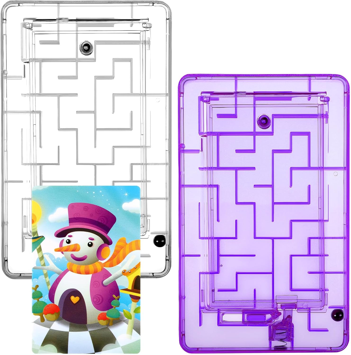 Tarjetero de 2 piezas para regalo, rompecabezas de laberinto, creatividad, rompecabezas de regalo, caja de plástico para tarjetas, juego de máquina