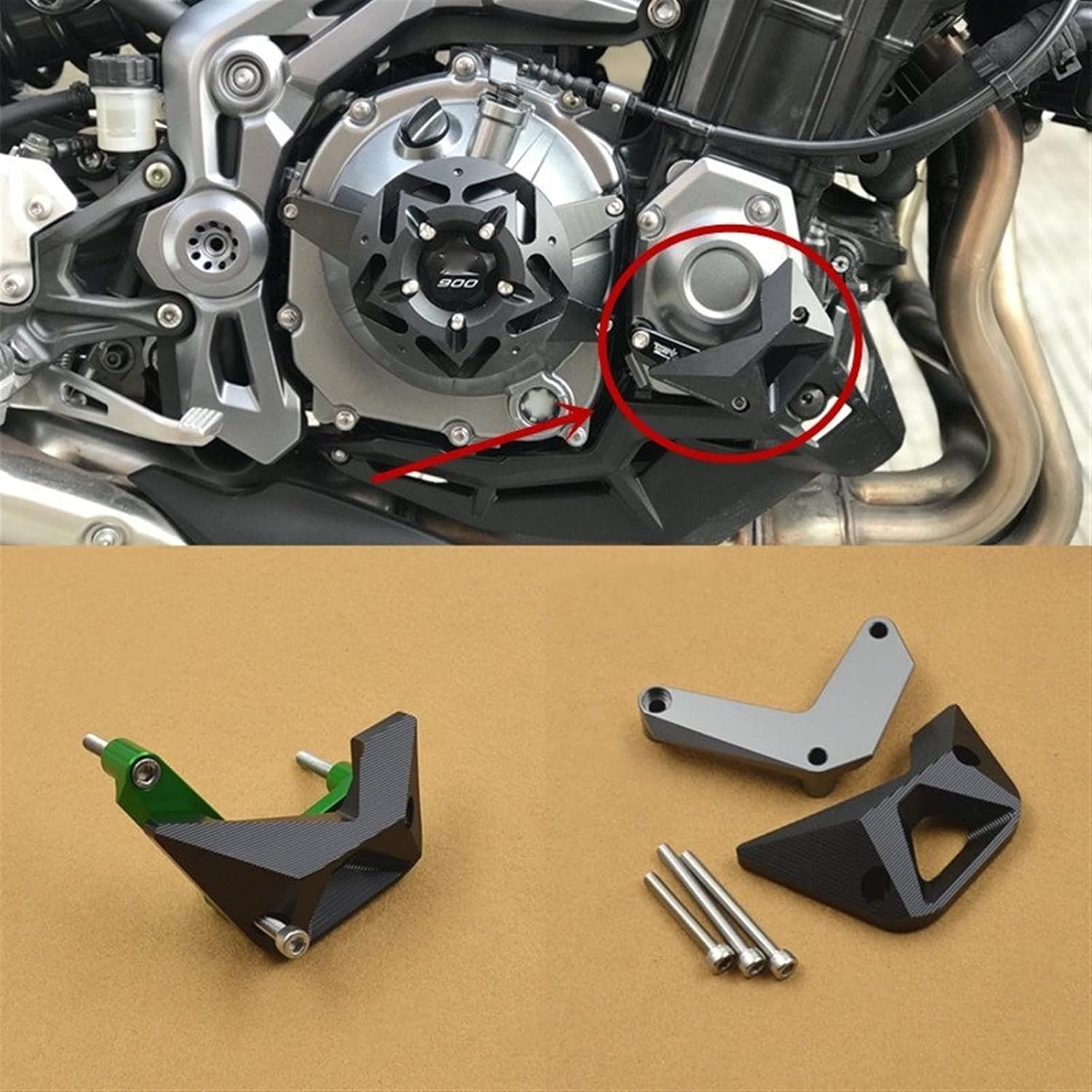 Engine Guard Motorcycle Accessories Guard from Engine Protective Cover Fairing Guard Sliders Crash Pad for Kawasaki Z900 Z1000 Sliders (Color  Black)
