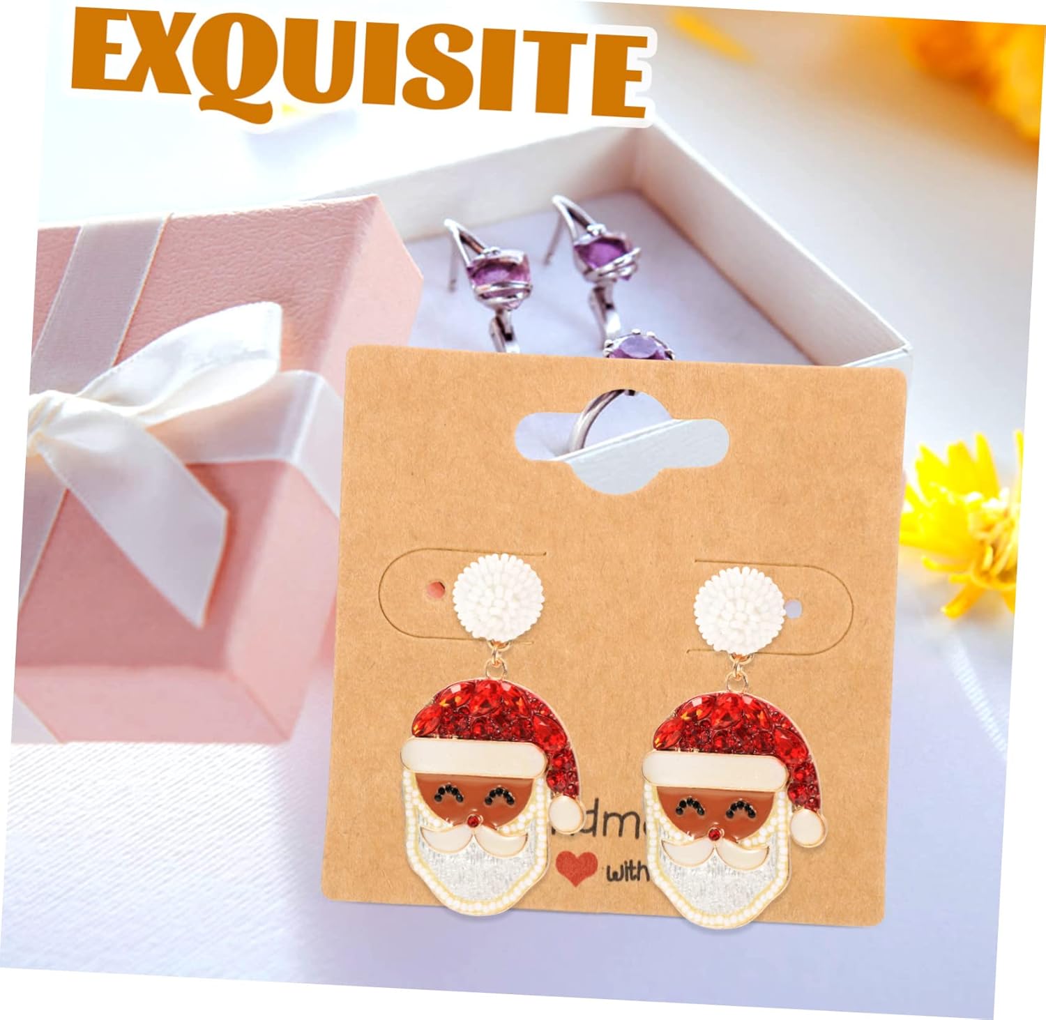 USHOBE 100 hojas de tarjetas de pendientes de exhibición al por menor, tarjetas de envoltura de pendientes, tarjetas de soporte para collares,