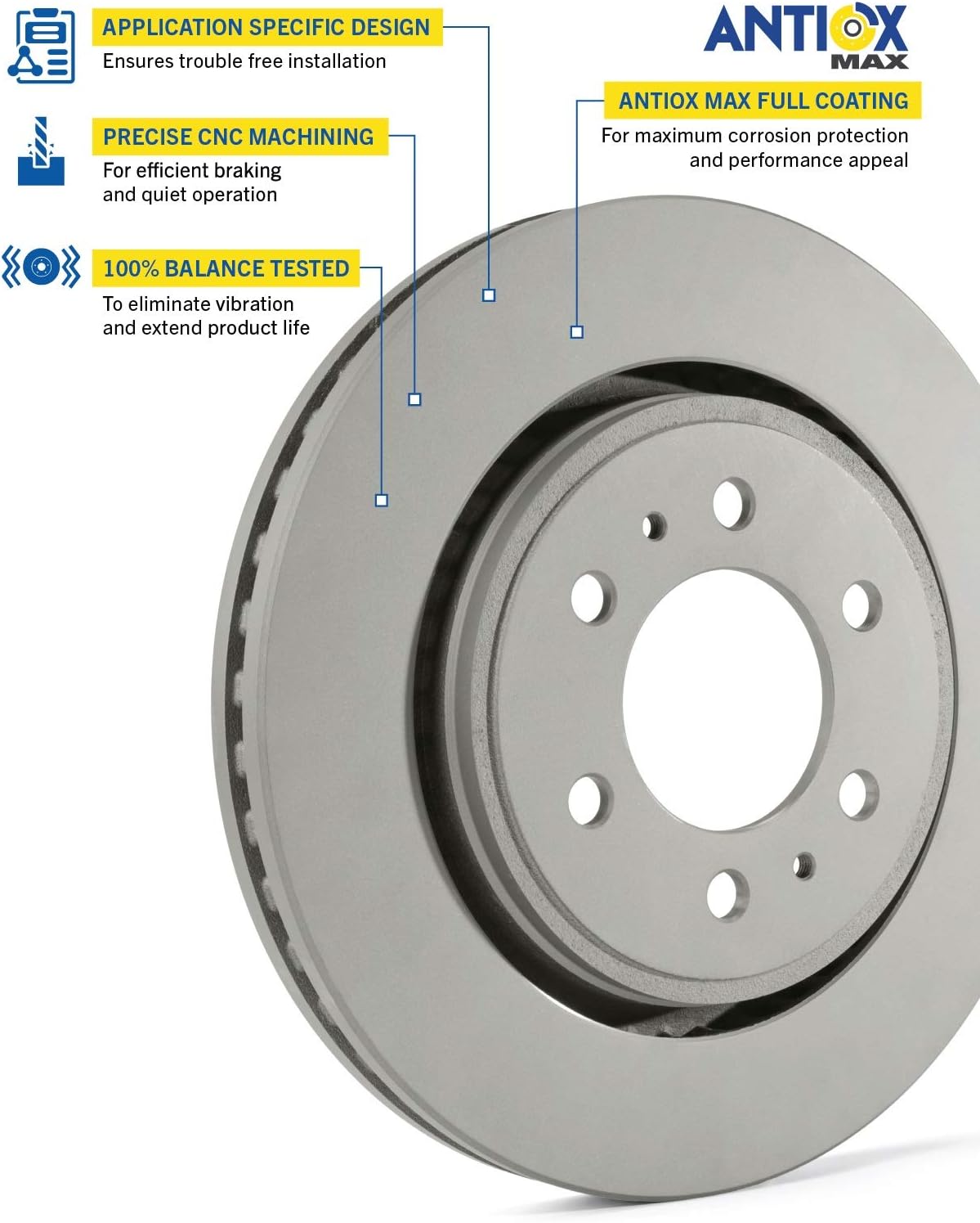 Goodyear Frenos 2x-2138046GY  Juego de dos (2) rotores de freno delanteros con revestimiento antiOx para Kia Forte 13-10, Forte Koup 13-10, Forte5