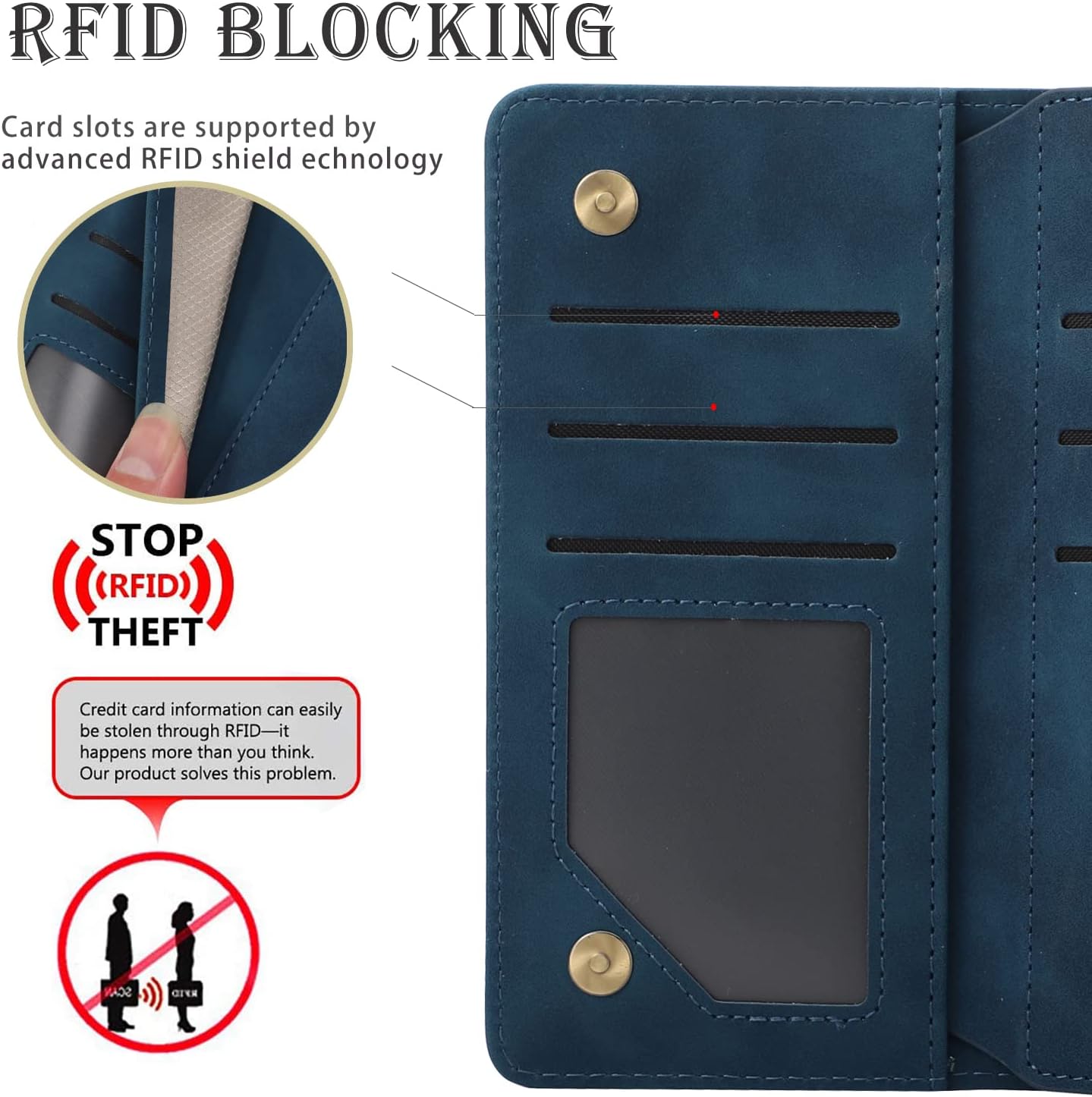 RANYOK Funda tipo cartera compatible con iPhone 11 (6.1 pulgadas), piel sintética de alta calidad, con cremallera, cartera con bloqueo RFID y correa