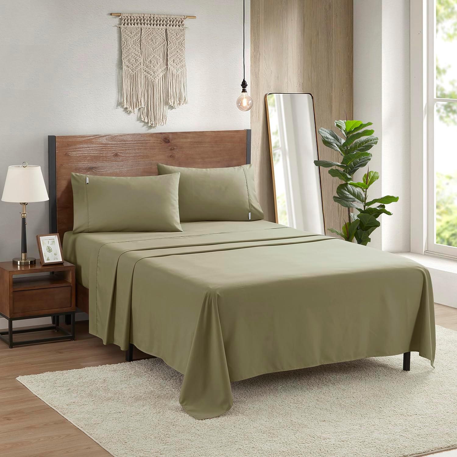 Juego de sábanas de lujo para hotel, sábanas de microfibra de 120 GSM, juego de sábanas y fundas de almohada de 16 pulgadas de profundidad de 16