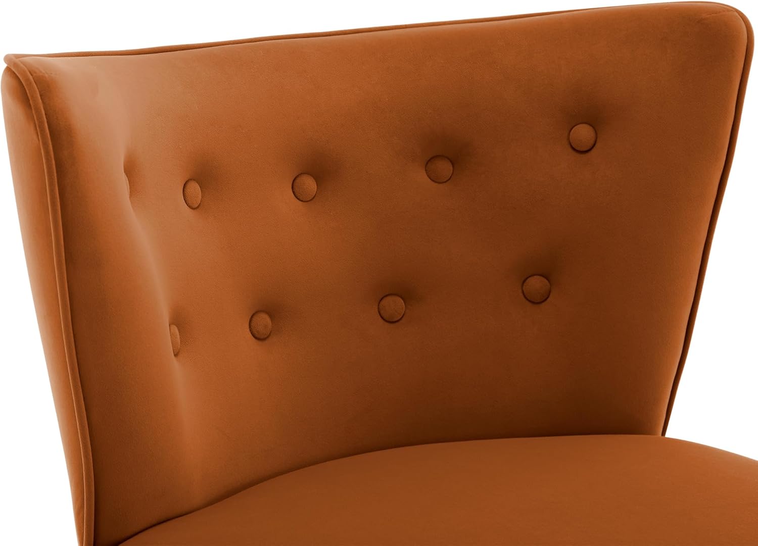 RUOVU Silla decorativa de terciopelo moderna de mediados de siglo, silla de sala de estar sin brazos con patas de madera, silla de club con respaldo