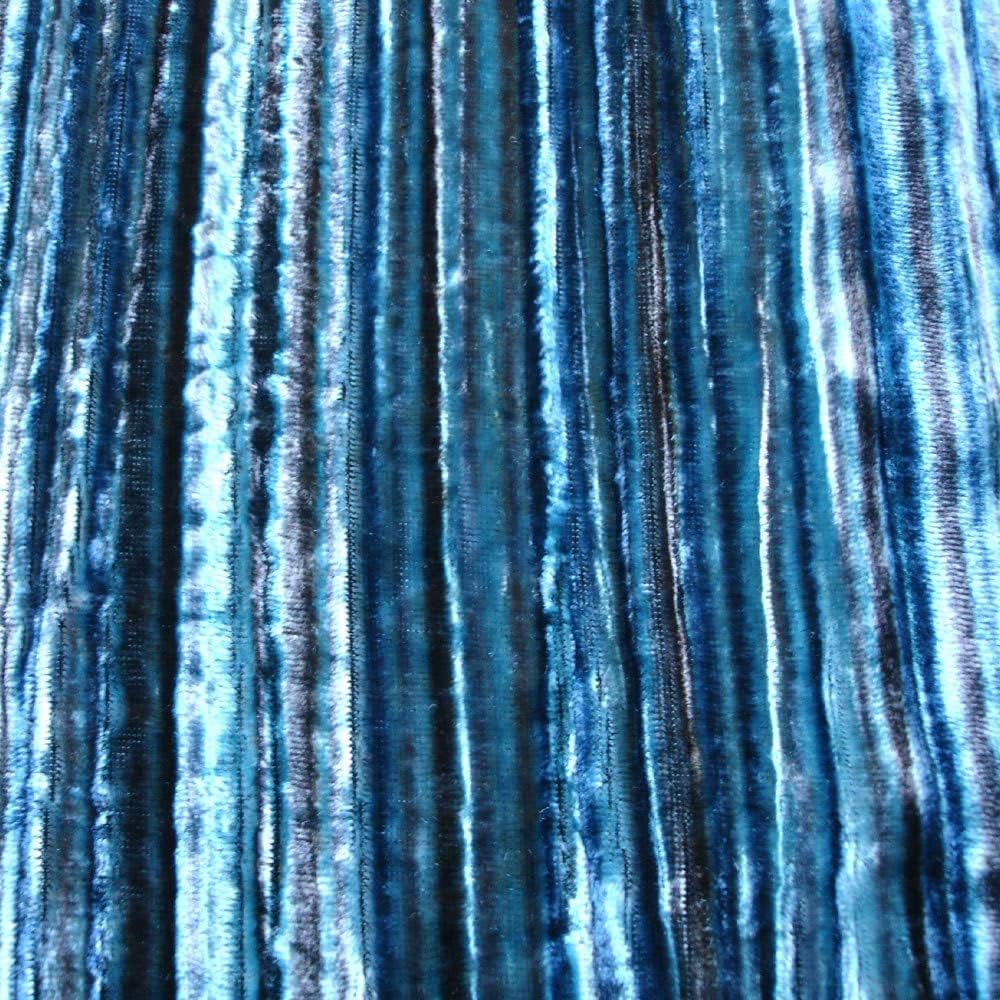 Tela de terciopelo Aqua Tones by The Yard, 44 pulgadas o 43.7 in de ancho, tela de terciopelo azul de 1 yarda, remolinos aguamarina, técnica de