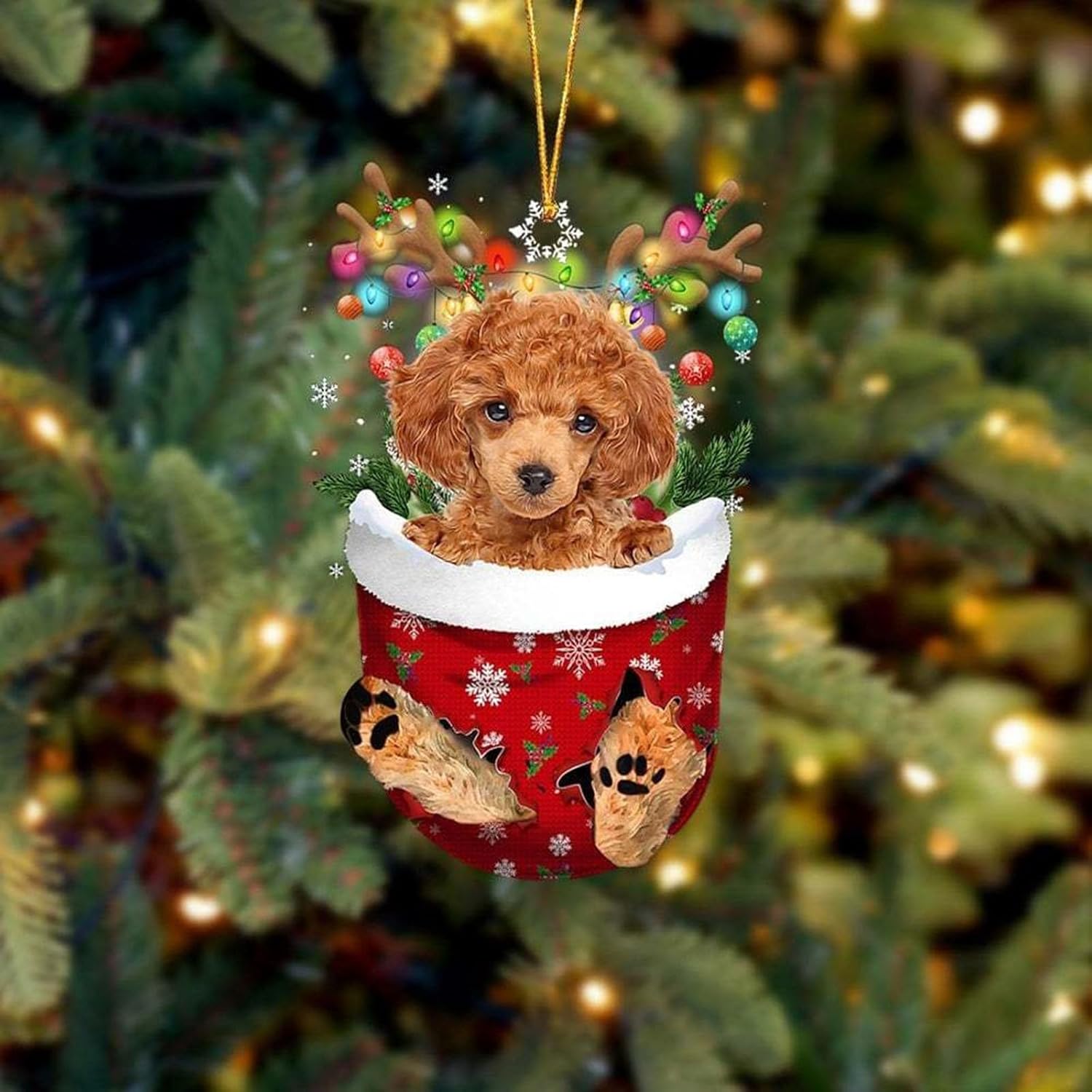Adorno de Navidad para perros, 1 unidad, medias de Navidad acrílicas para decoración de árbol de Navidad, manualidades, guirnalda de cuentas