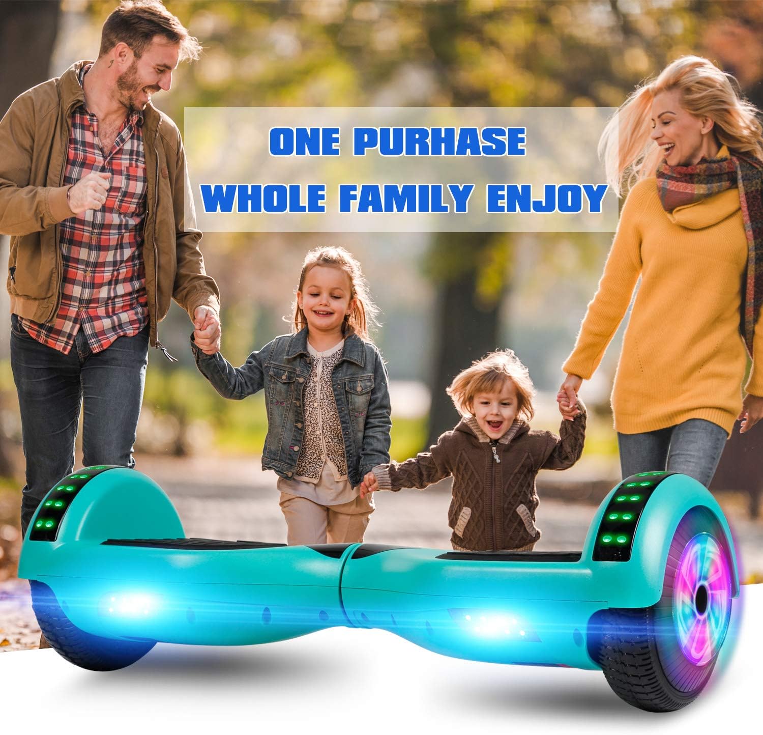 LIEAGLE Hoverboard, 6.5 “auto equilibrio Scooter Hover Board con ruedas Bluetooth luces LED para niños adultos