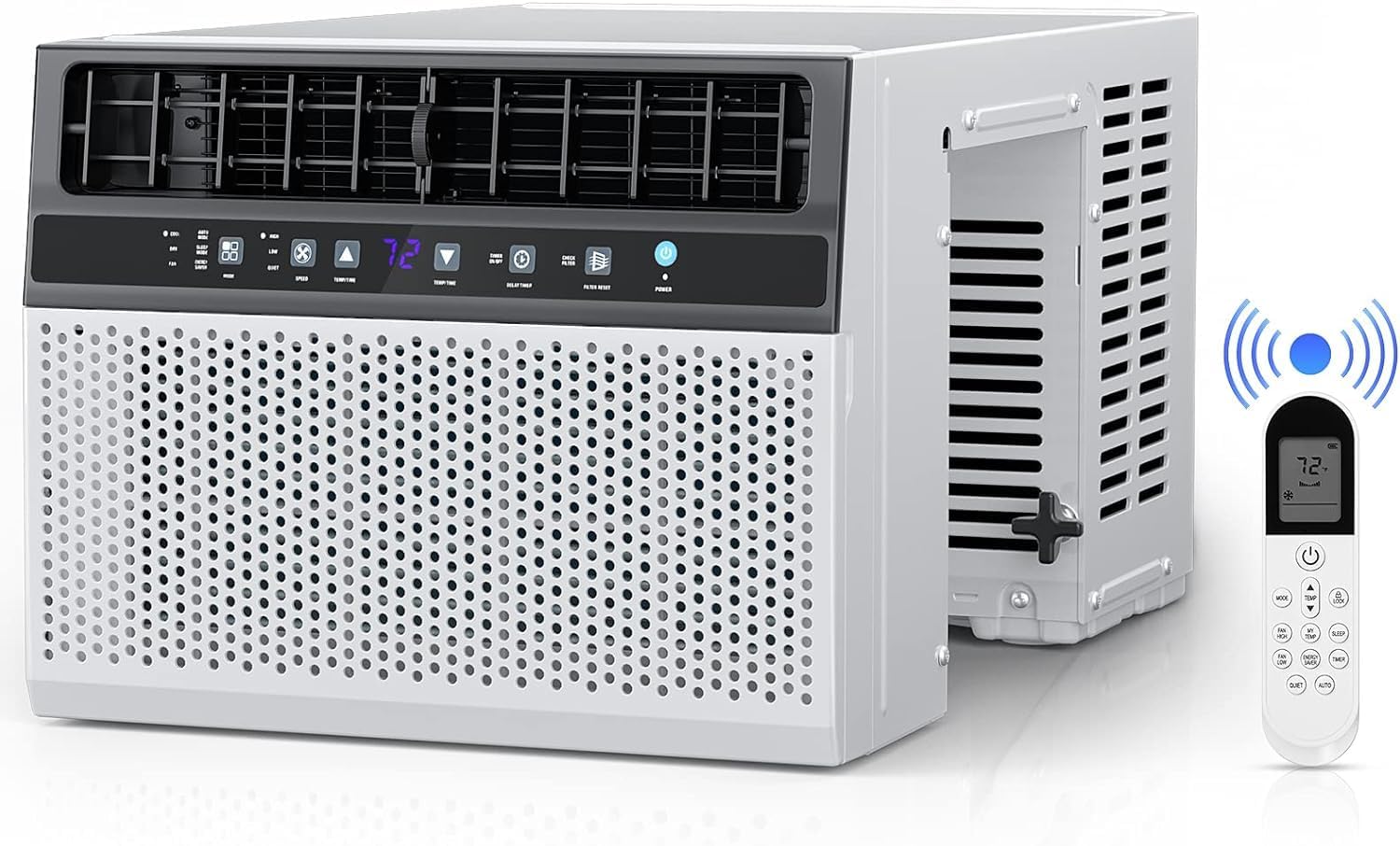 Joy Pebble Aire acondicionado de ventana de 12000 BTU, unidad de ventana de CA 3 en 1 para enfriar la habitación hasta 550 pies cuadrados,