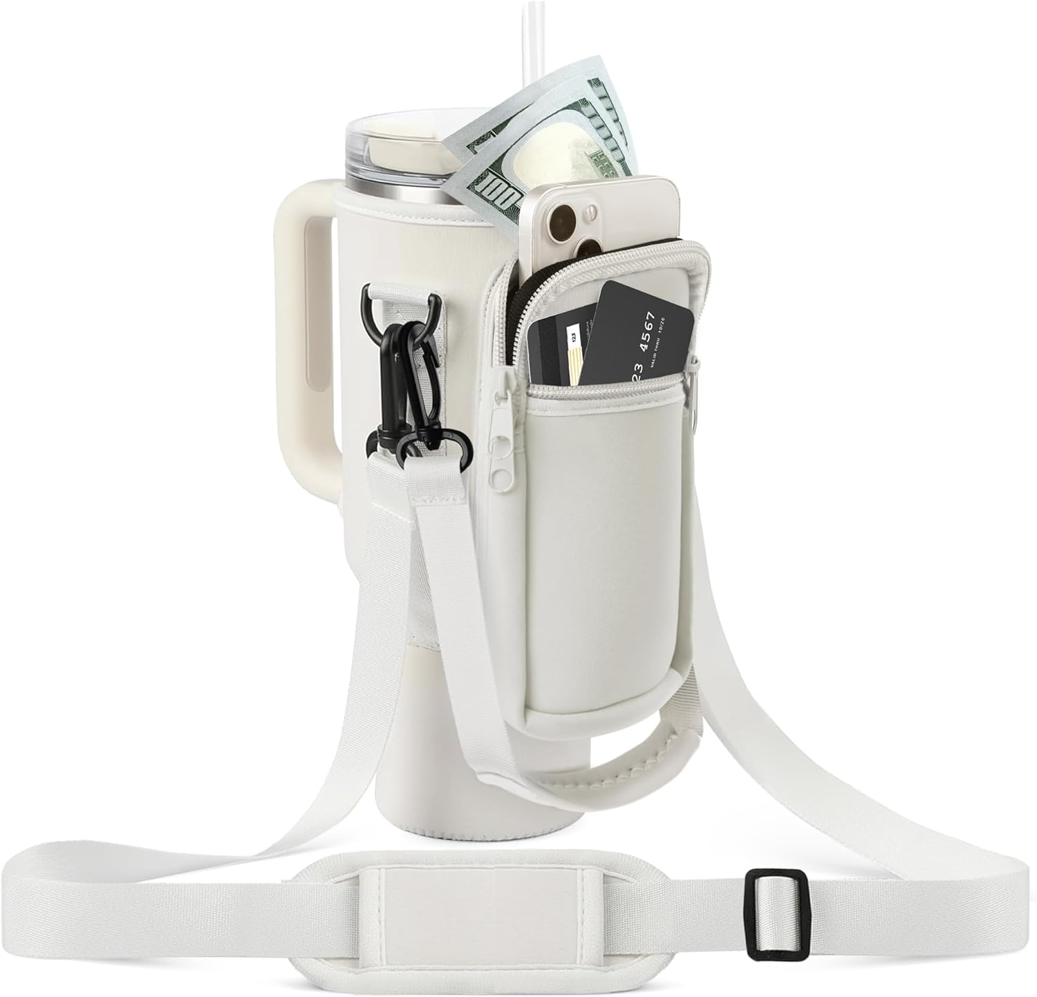 Onite Stanley – Soporte para botella de agua, accesorios para portavasos, bolsa con correa para el hombro para vaso de 3040 onzas con asa, para