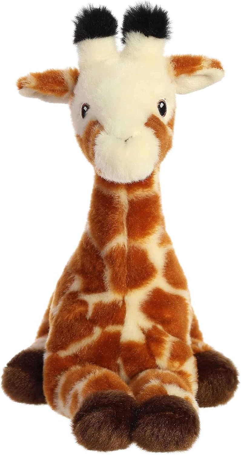 Aurora Eco-Friendly Eco Nation – Animal de peluche ecológico, hecho con materiales reciclados, jirafa color naranja, 8.5 pulgadas