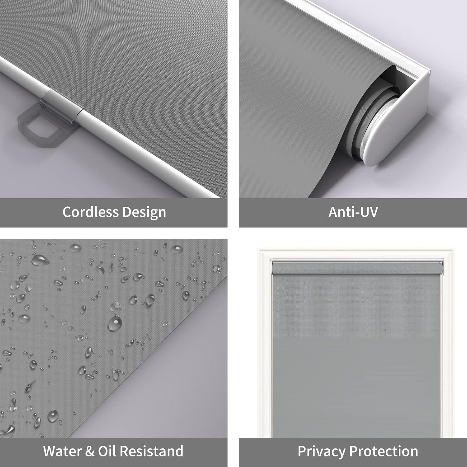 Persianas opacas para ventanas, persianas con aislamiento térmico y anti-rayos ultravioleta, 100 % opacas, para ventanas interiores del hogar, sala